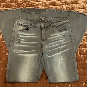 Black Distressed Flares